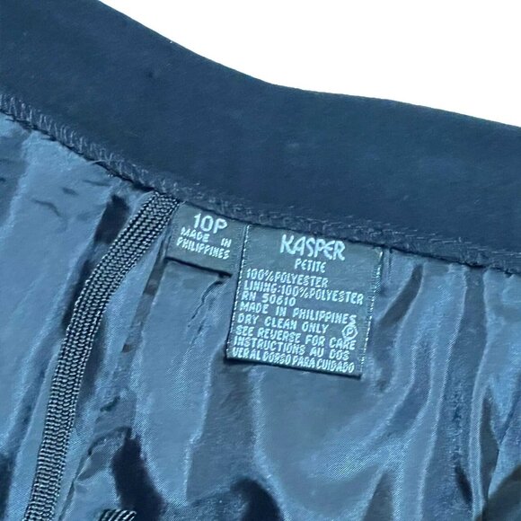 3 Piece Kasper Petite Women Black and Beige Blazer, Inner Vest and Pants sz 10P - Picture 7 of 8